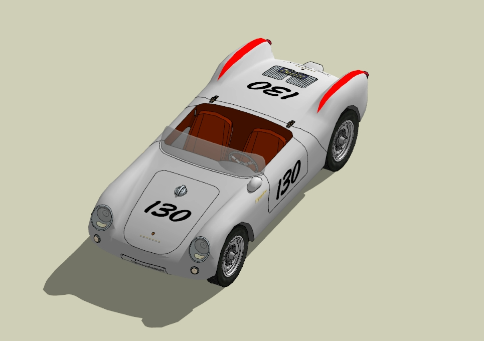 Porsche 550 detalhada cor branca personalizada