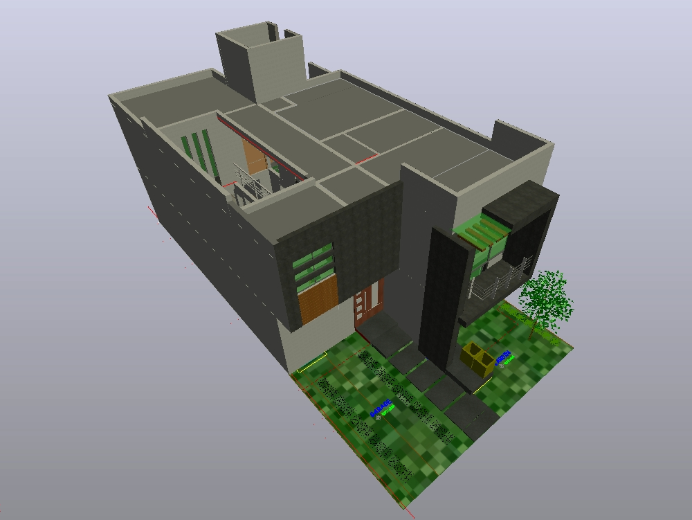 Maison unifamiliale minimaliste - Modèle 3D