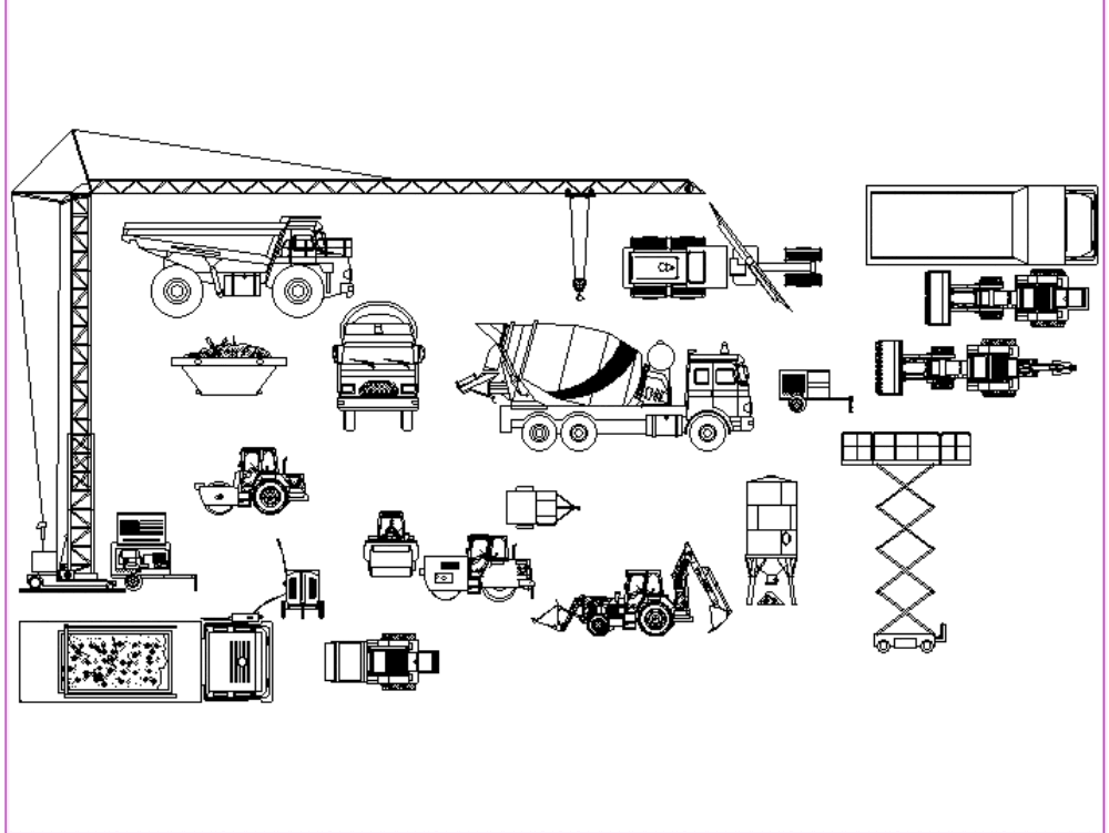 Экскаватор блок dwg. Машина dwg. Газонокосилка dwg. Детали машин dwg.