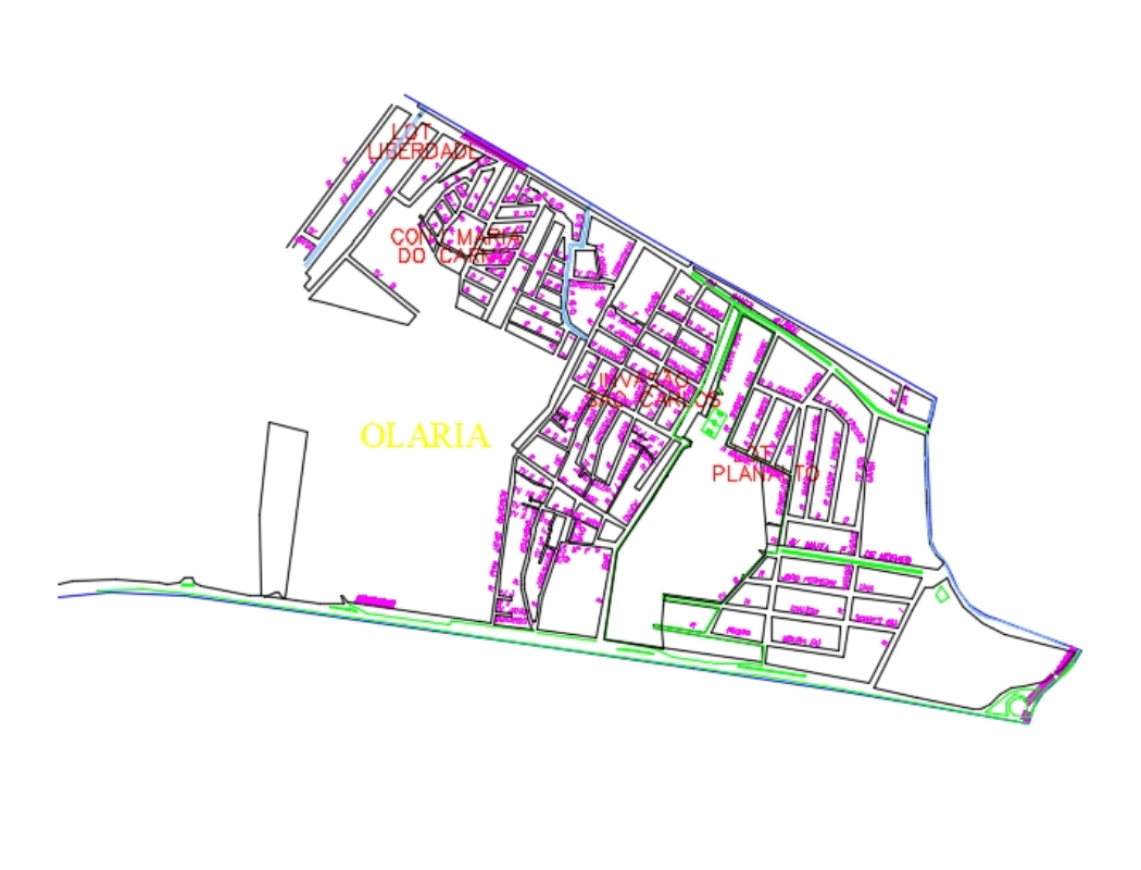plan du quartier Olaria; aracaju