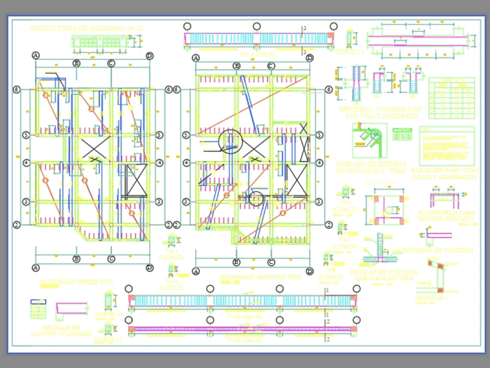 Plano de aligerados en AutoCAD | Descargar CAD (179.93 KB) | Bibliocad