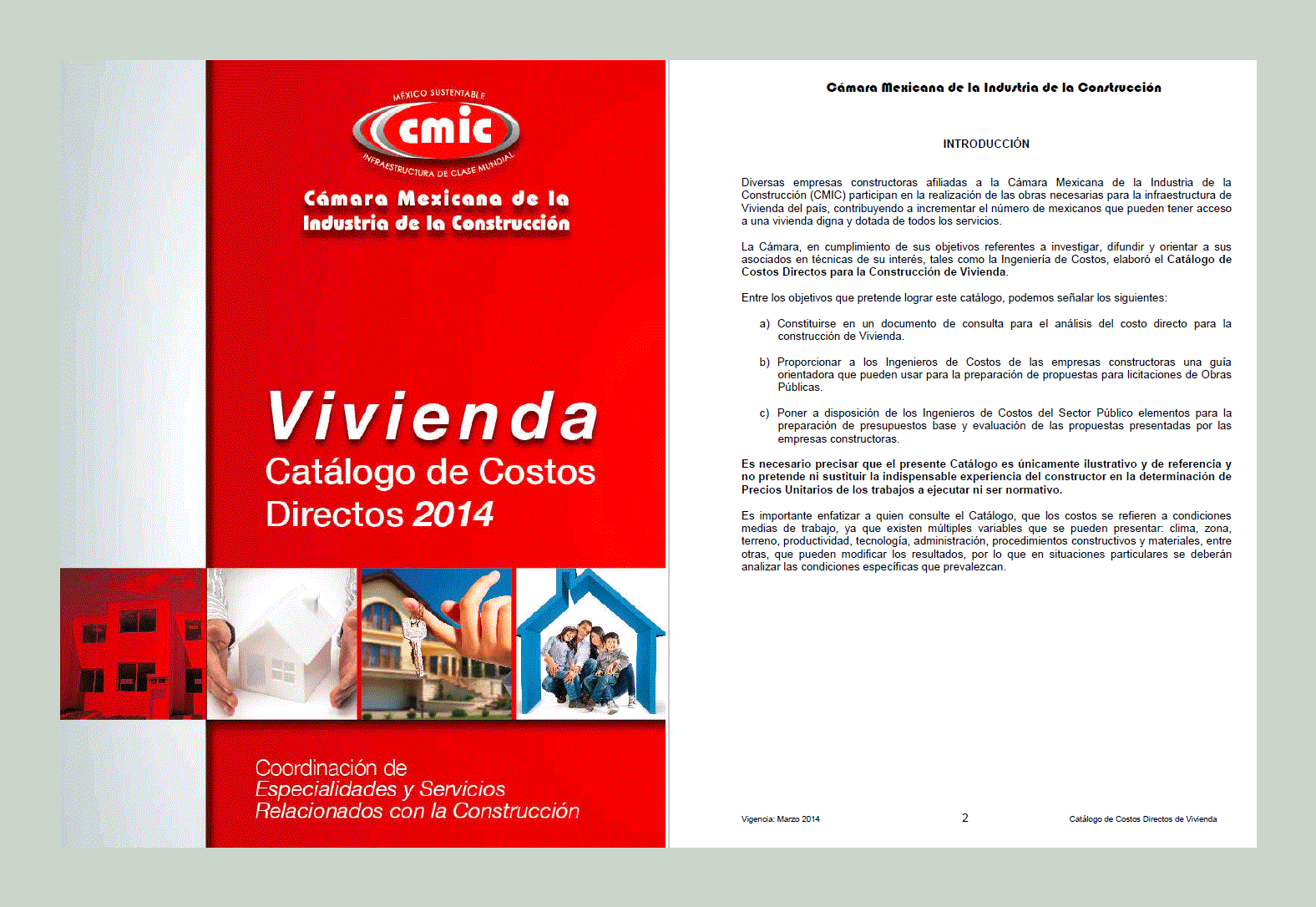 CMIC CATALOGO DE COSTOS DIRECTOS 2014 VIVIENDA