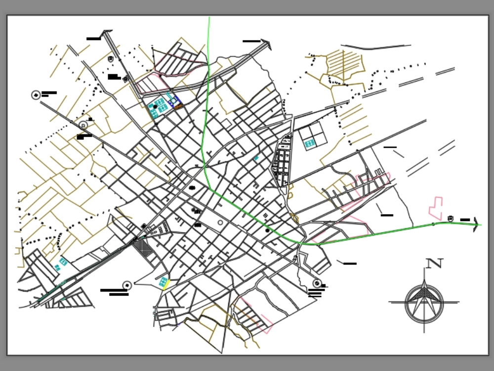 Städtischer Stadtplan
