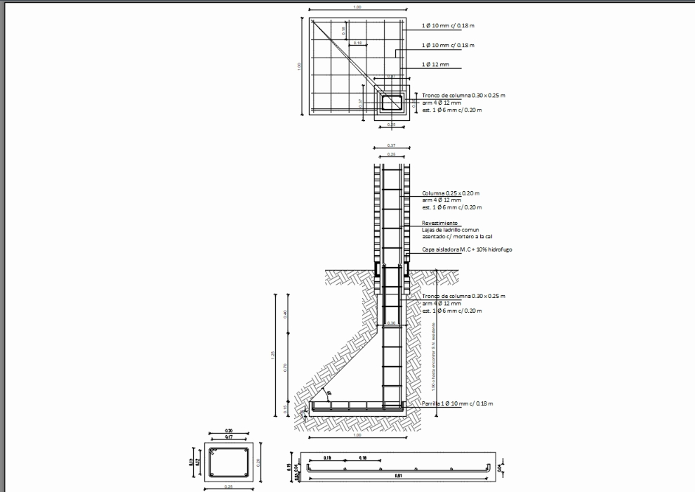 footing and column