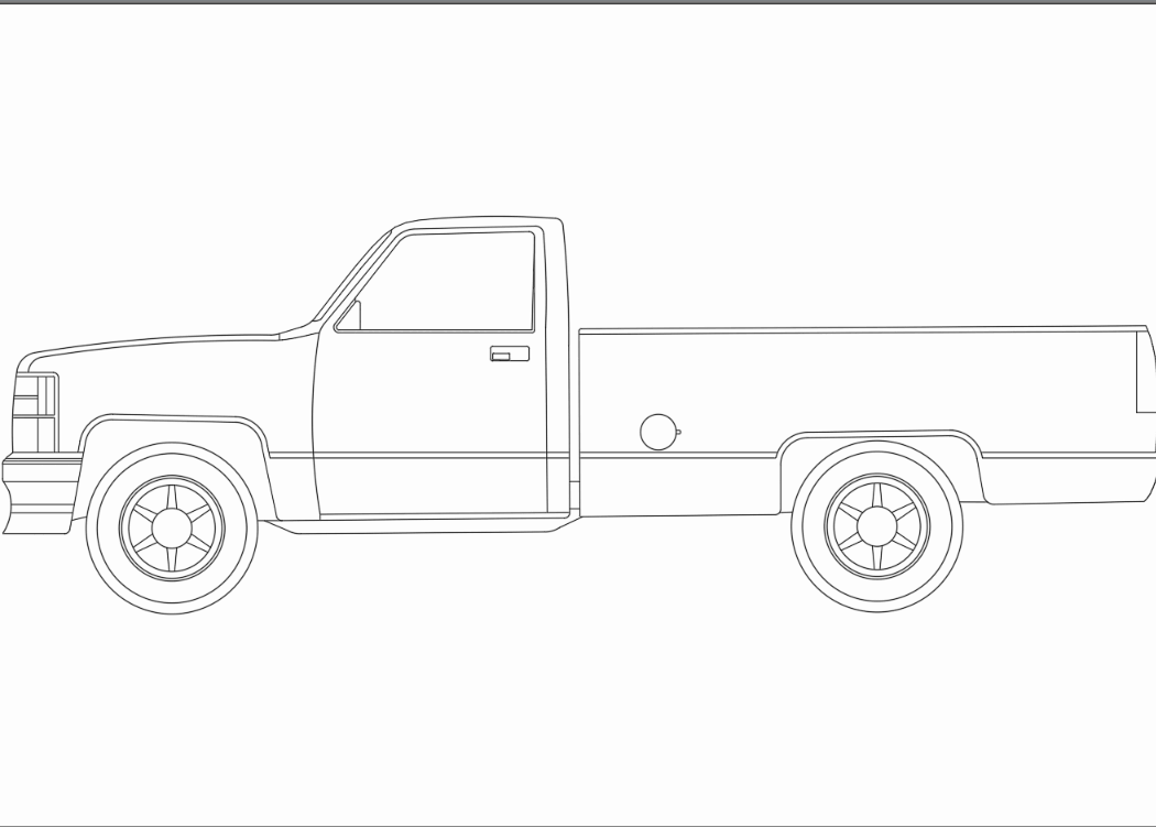 Pickup truck in AutoCAD | Download CAD free (8.2 KB) | Bibliocad