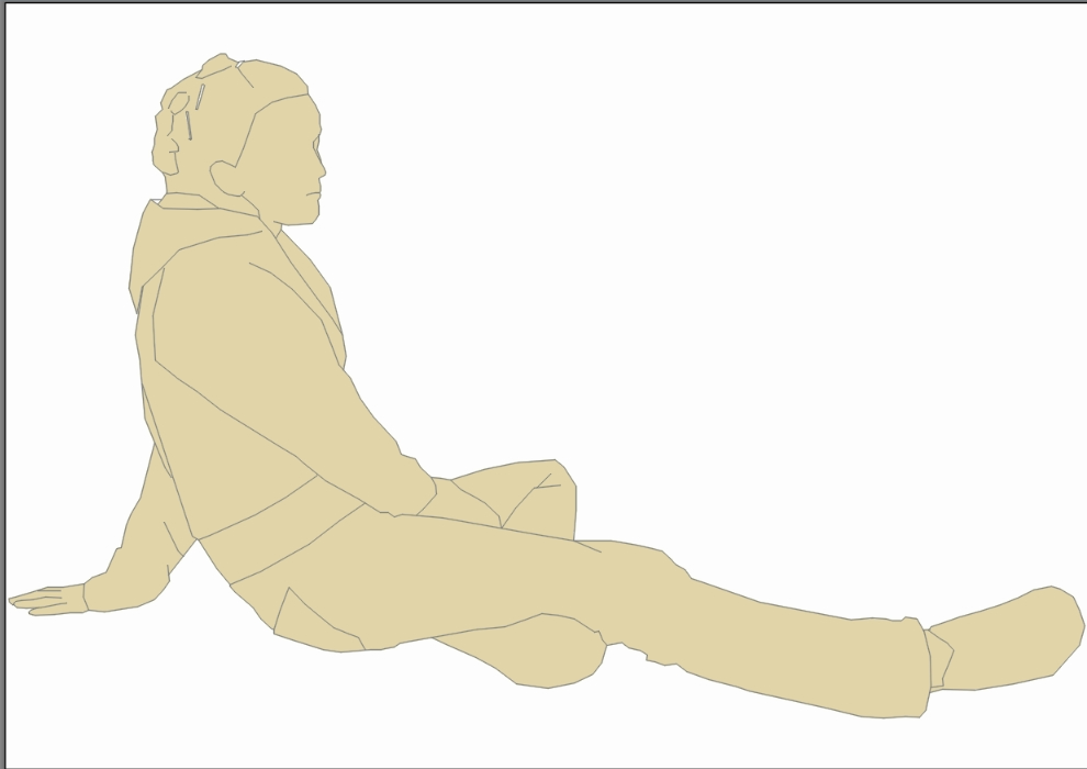 Person sitting on floor - 2d