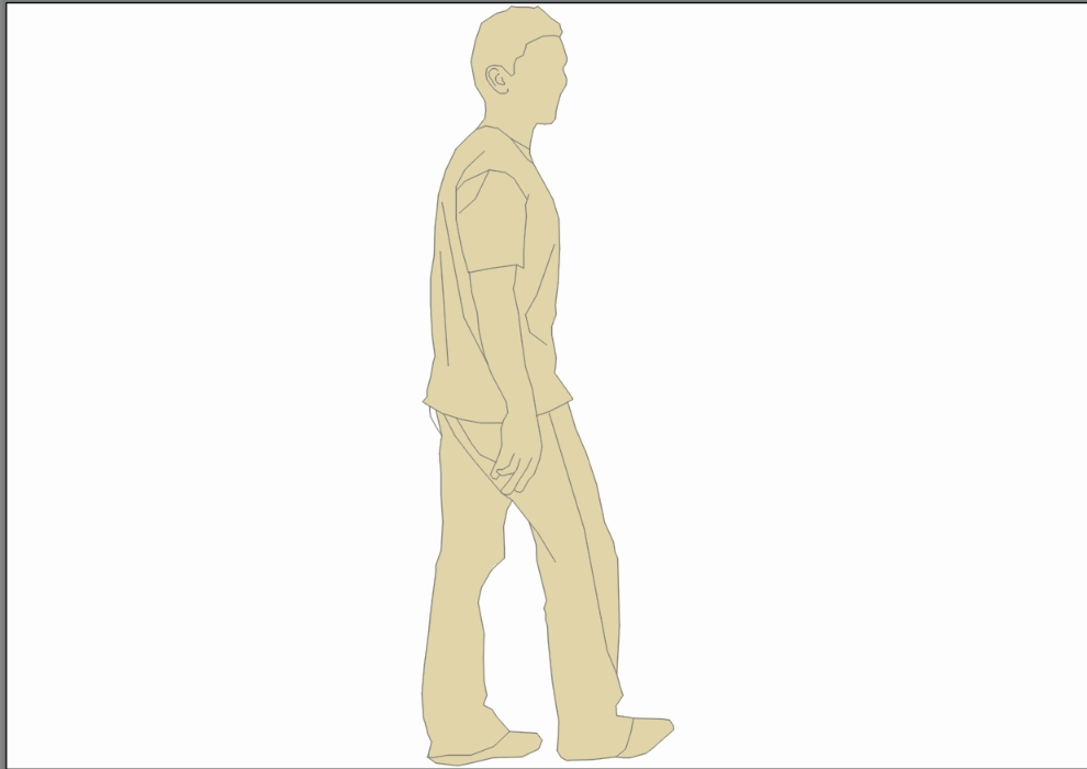 man walking side view drawing