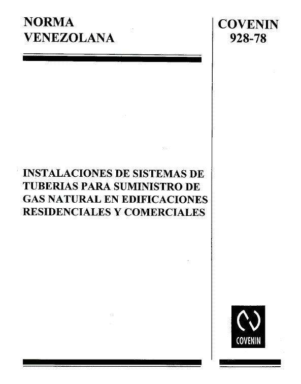 NORMA COVENIN 926 - 78 TUBERÍA DE GAS