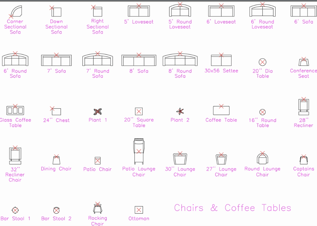 Chairs and coffee tables