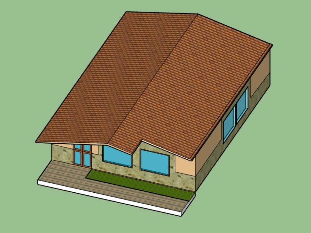 Modellierung von Wohnhaus und Land