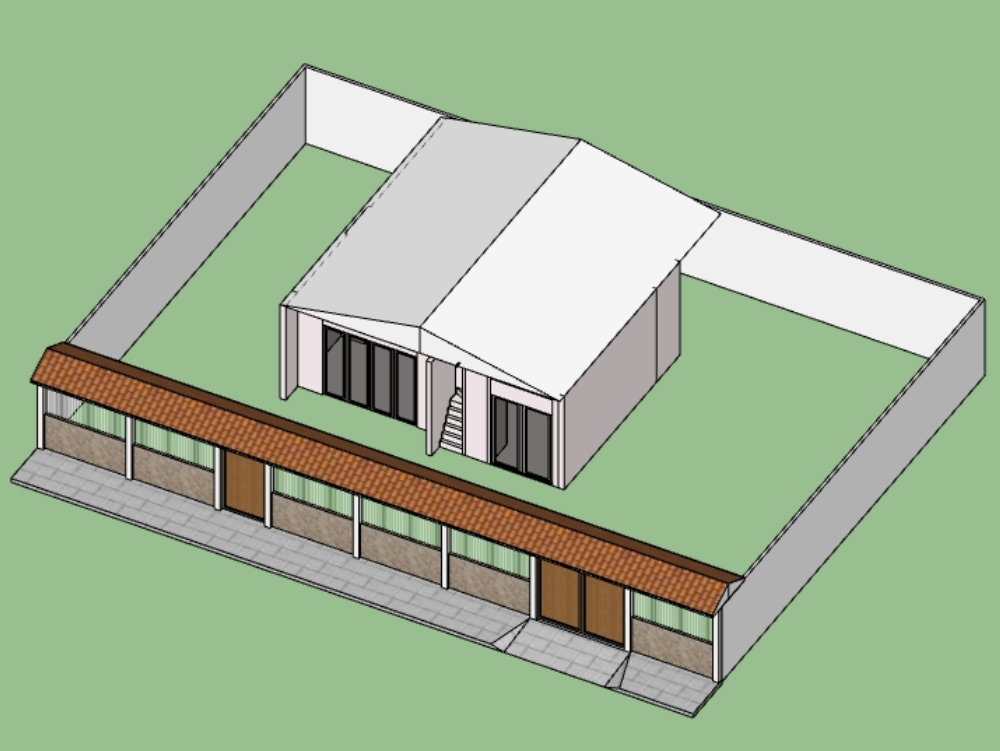 An enclosure design in 3d for a house