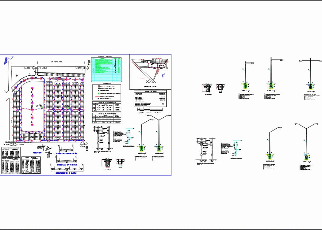 Plan d'éclairage public dans AutoCAD | Téléchargement CAD gratuit (549.