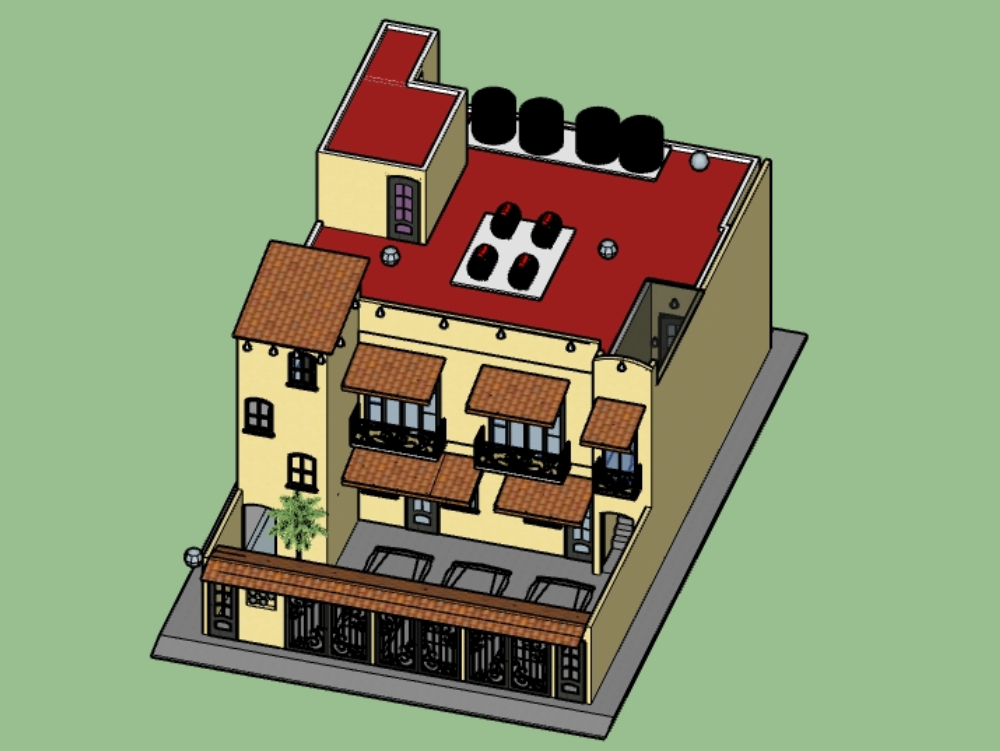 Casa de dois níveis - 3d