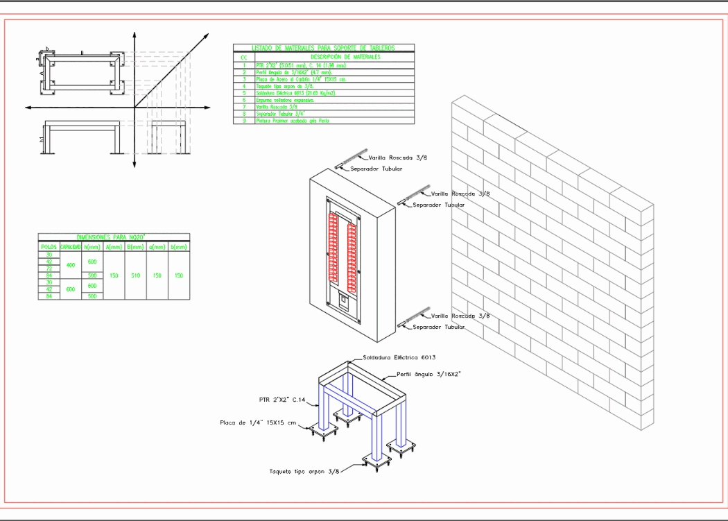 Tablero electrico en AutoCAD Descargar CAD (174.49 KB