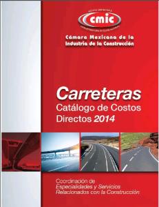 CATALOGUE OF ROADS CMIC DIRECT COSTS