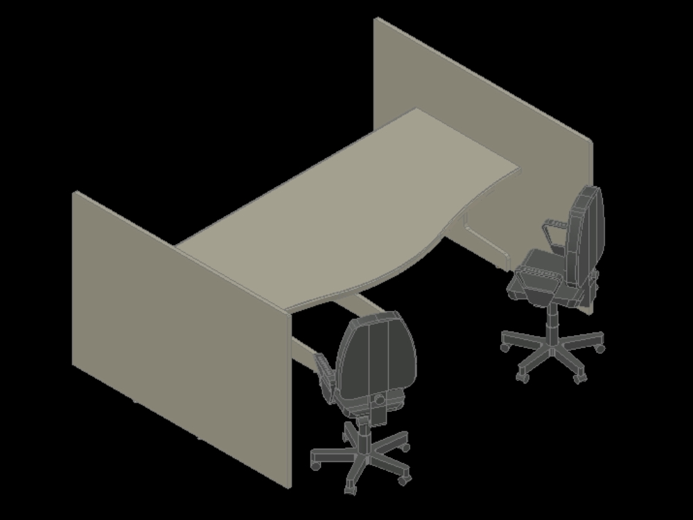 3d office desk