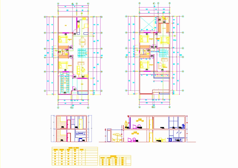 Two-story house 7 x 18 in AutoCAD | Download CAD free ( KB) |  Bibliocad