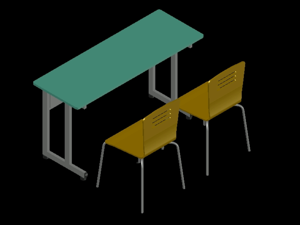 mesa moderna dupla 3d