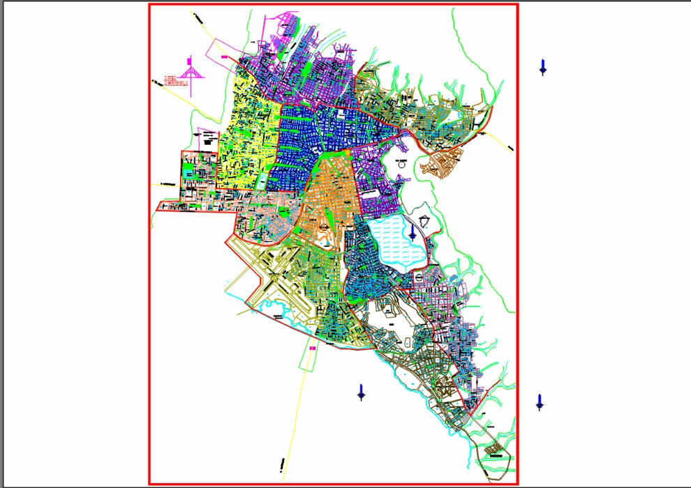 Mapa dos distritos da cidade de Cochabamba