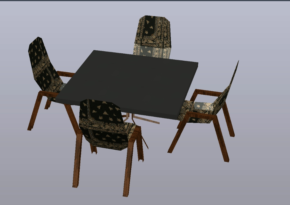 Table avec chaises 3d