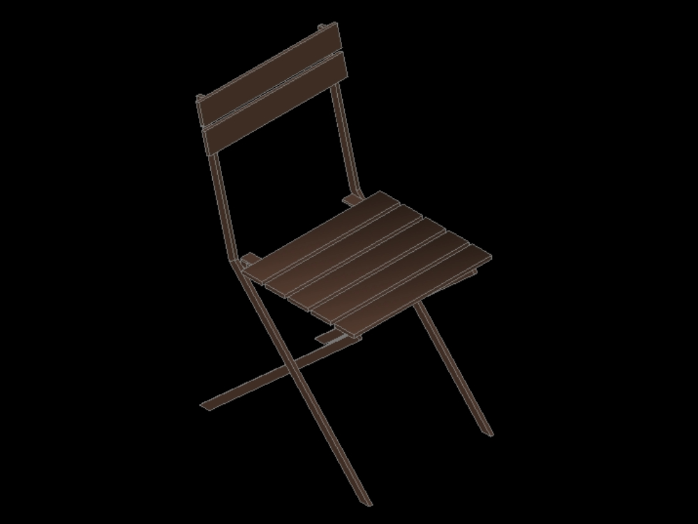 chaise en bois 3d