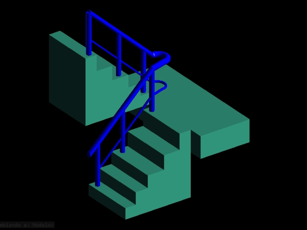 escada de duas seções