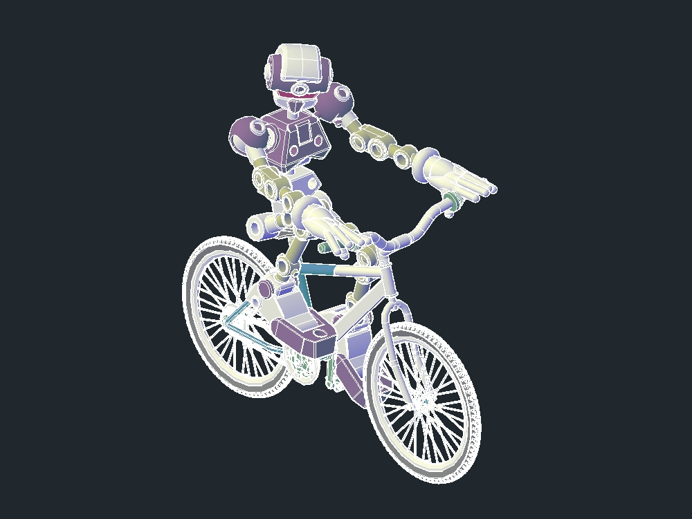 robot cycliste 3d