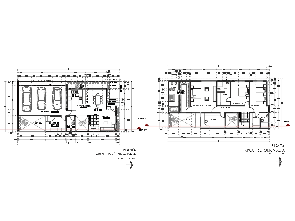 Plano de permiso vivienda en AutoCAD Descargar CAD 