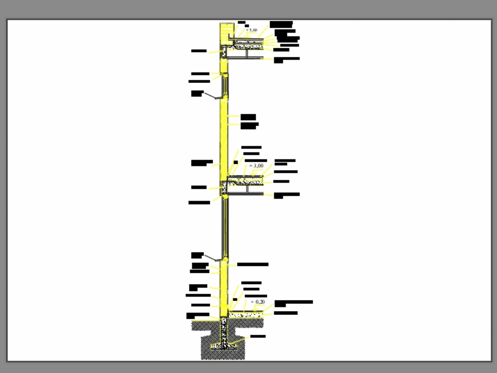 Detalle estructura independiente de hormigon armado con ladrillo hueco