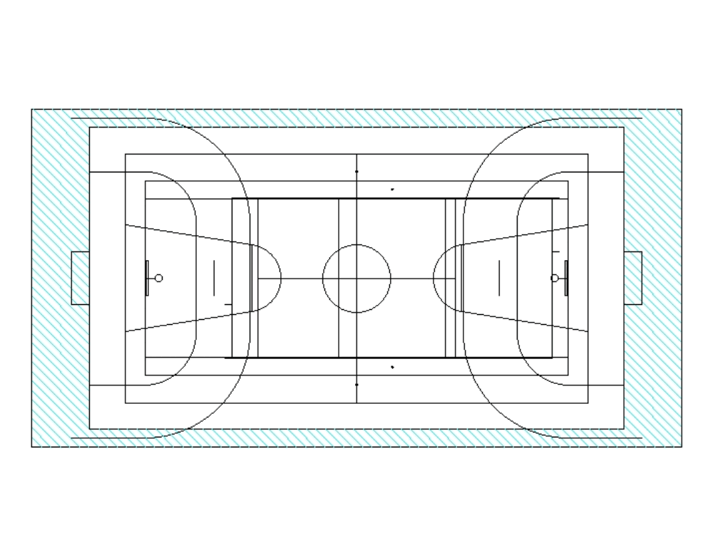Cancha de basket en AutoCAD | Descargar CAD gratis (12.46 KB) | Bibliocad