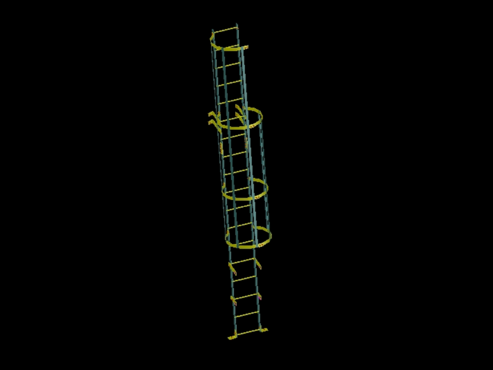 Service staircase in 3d.