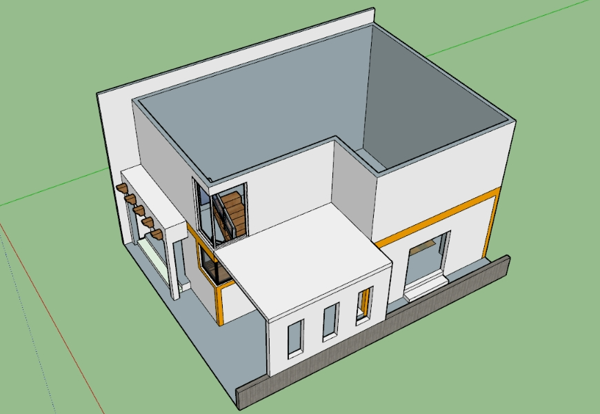 Modelo de casa 3d en SKP | Descargar CAD gratis ( KB) | Bibliocad