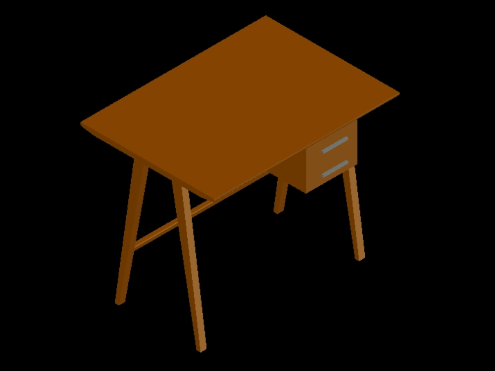 3d wooden desk
