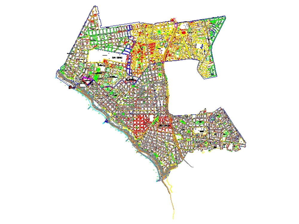Cadastral Plan of Miraflores, Lima, Peru.