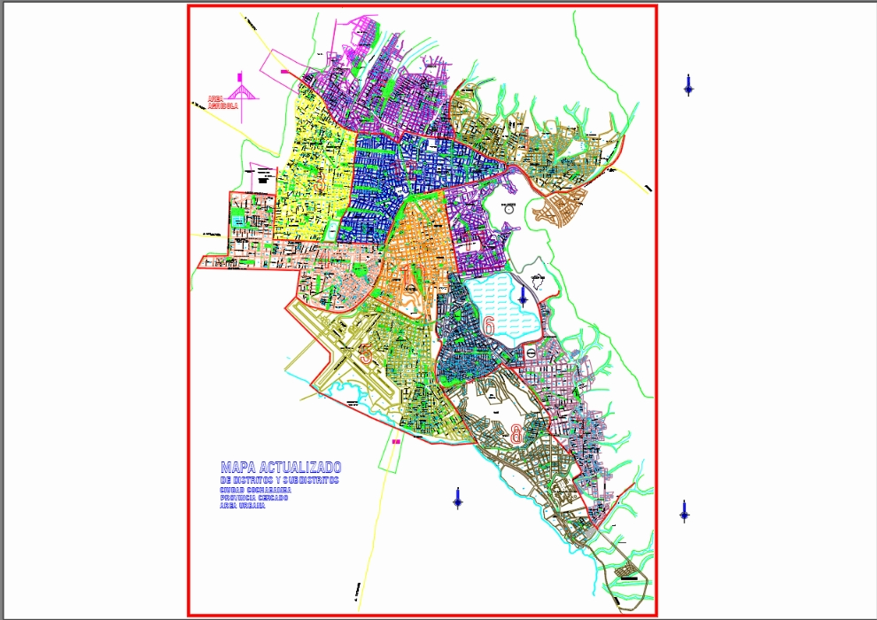 Plano urbano de Cochabamba