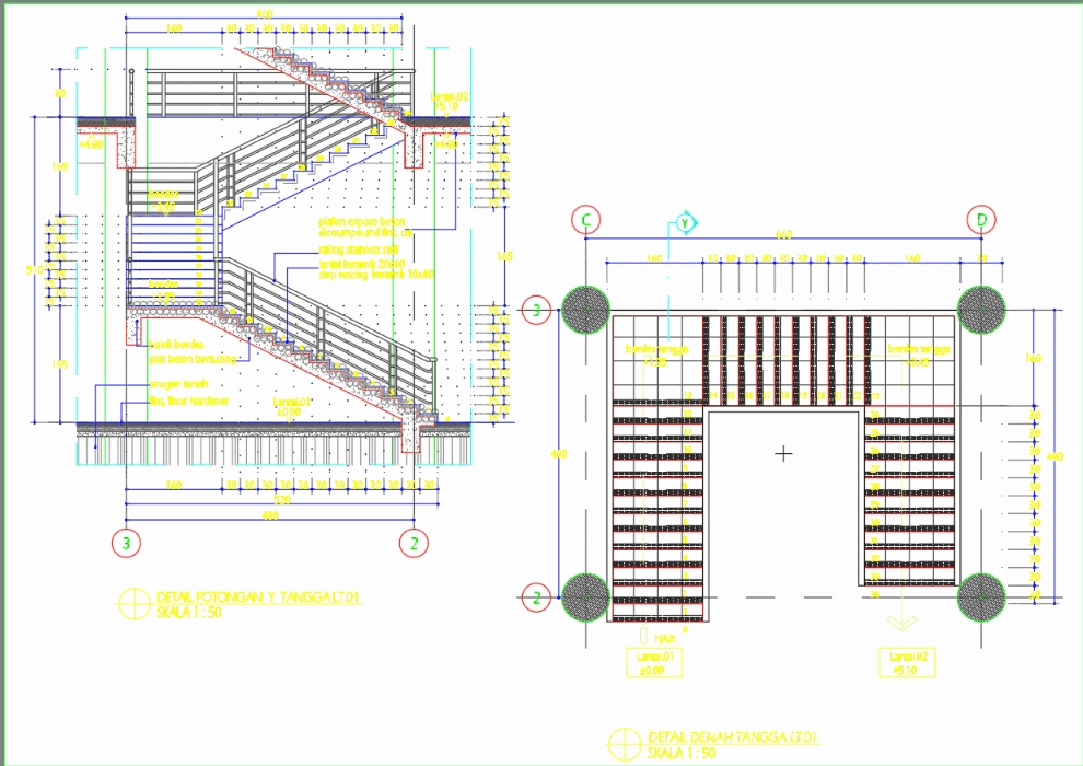 Concrete stairs 01 in AutoCAD CAD download 697 41 KB 