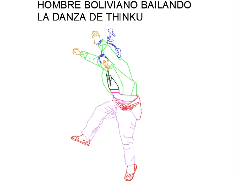 Person, die bolivianische Folklore tanzt