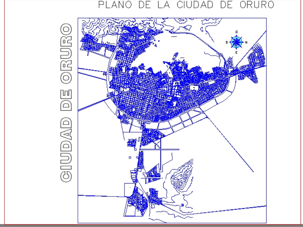 Oruro city map - bolivia