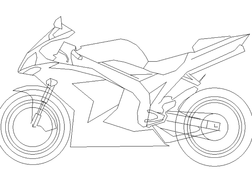 Motorcycle in AutoCAD Download CAD free (46.87 KB