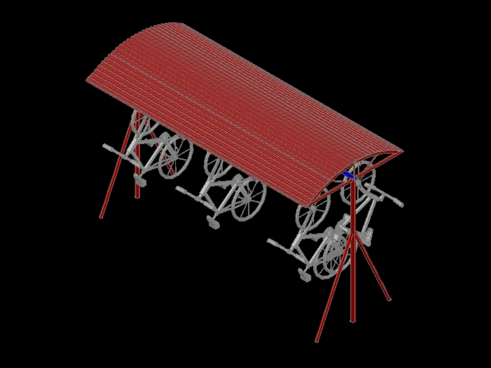 Parqueo de bicicletas en 3D.