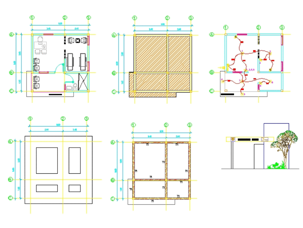 Dispensaries construction project in AutoCAD CAD (4.05 MB) Bibliocad