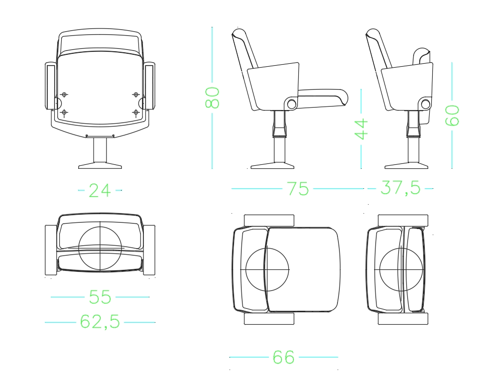 Baixar bloco Dwg/AutoCAD - Poltrona de escritório