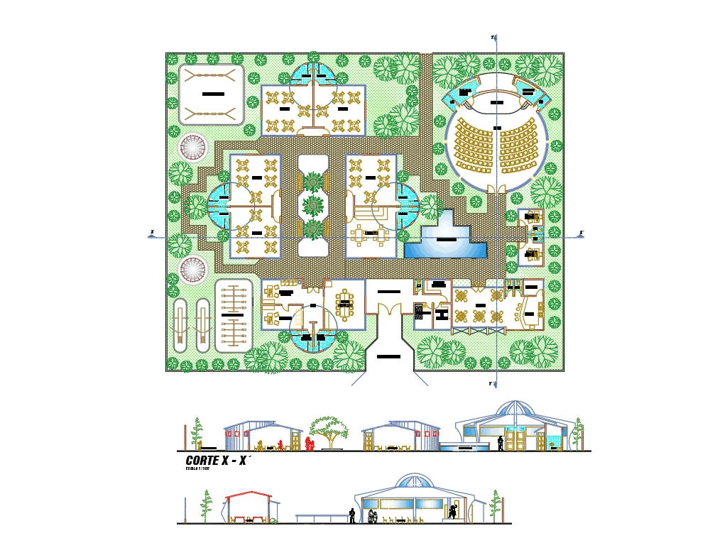 Kinder garden in AutoCAD | Download CAD free (1010.66 KB) | Bibliocad