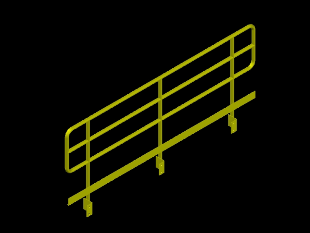 Metal railing in 3d.