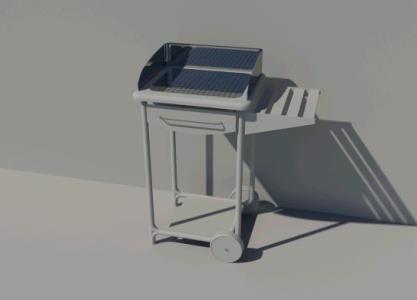 Barbecue 48x40x87 cm with side support