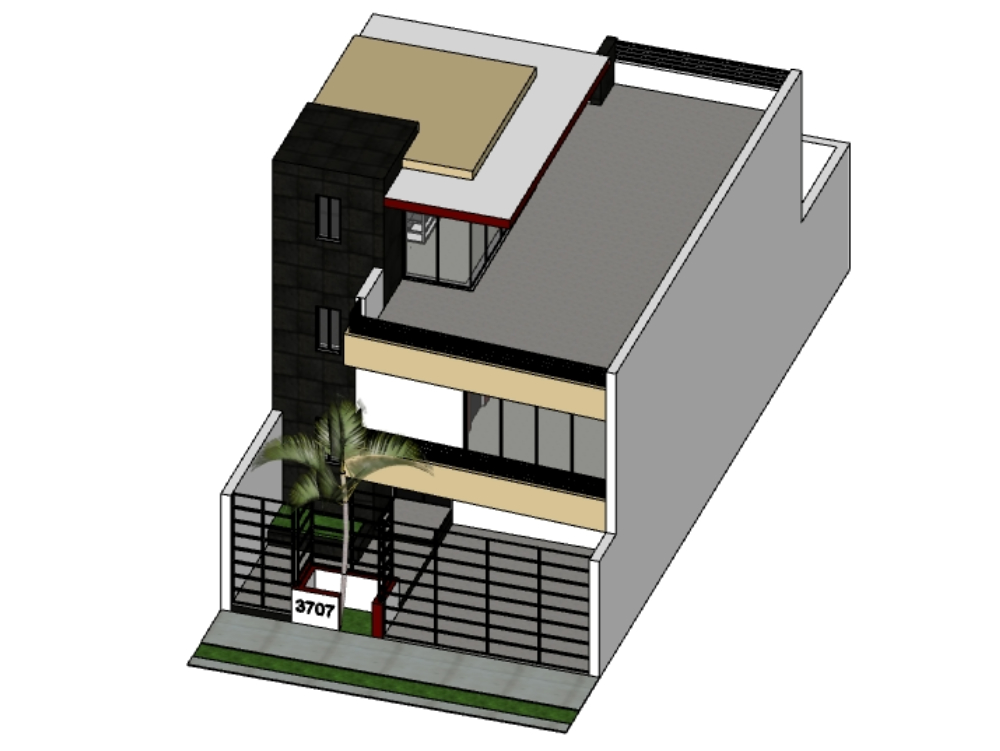 Maison à 2 étages - 3D