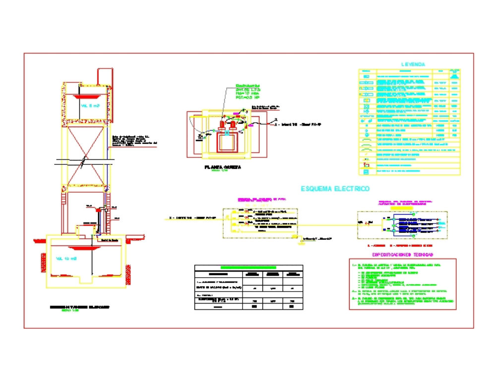 Tanque Elevado Y Tanque Cisterna En Autocad Cad 9251 Kb Bibliocad 5795