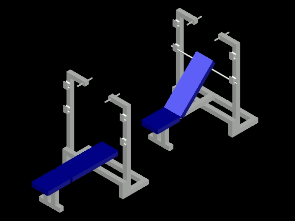Pectoral bench in 3d.