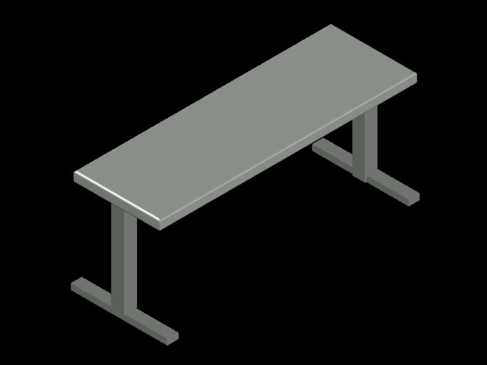 Straight bench for gym in 3d.