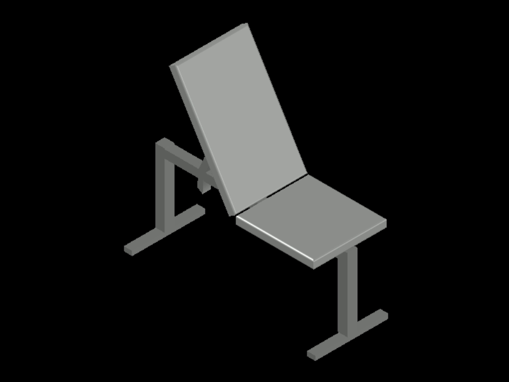 Inclined bench in 3d.